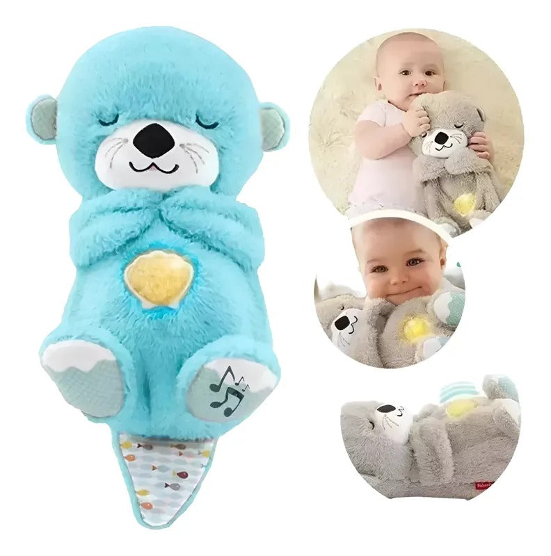 Peluches Nutria Relajante Respira Luz Música Para Apego Bebes