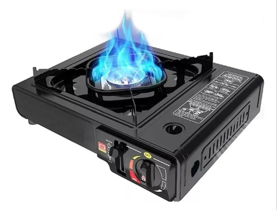 Estufa de camping a gas Aorlis AO-78346 portátil color negro incluye maletín