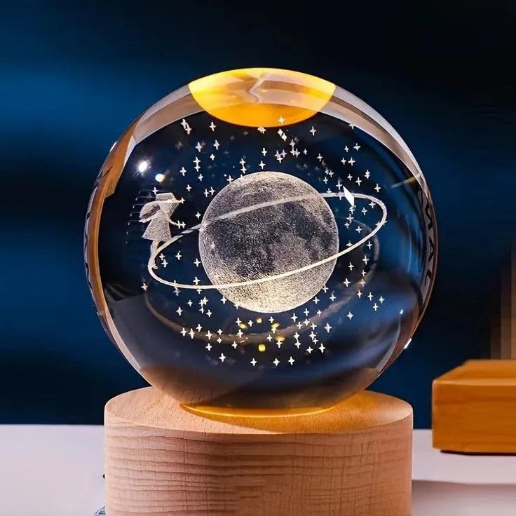 Lámpara De Noche Esfera Bola De Cristal Led RGBb Diseños 3d Muliticolor