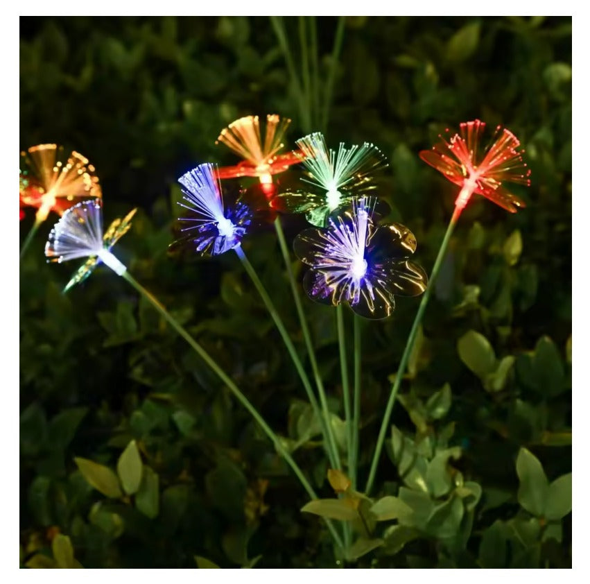 Luces Solares Para Jardín, Luz Cálida Floral De 6 Cabezal