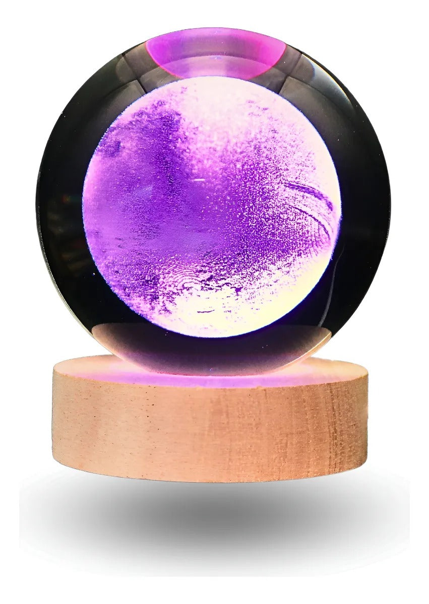 Lámpara De Noche Esfera Bola De Cristal Led RGBb Diseños 3d Muliticolor