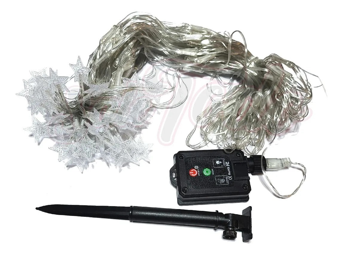 Cascada Malla Cenefa Luces Led Solar 5x0.4mts Navidad