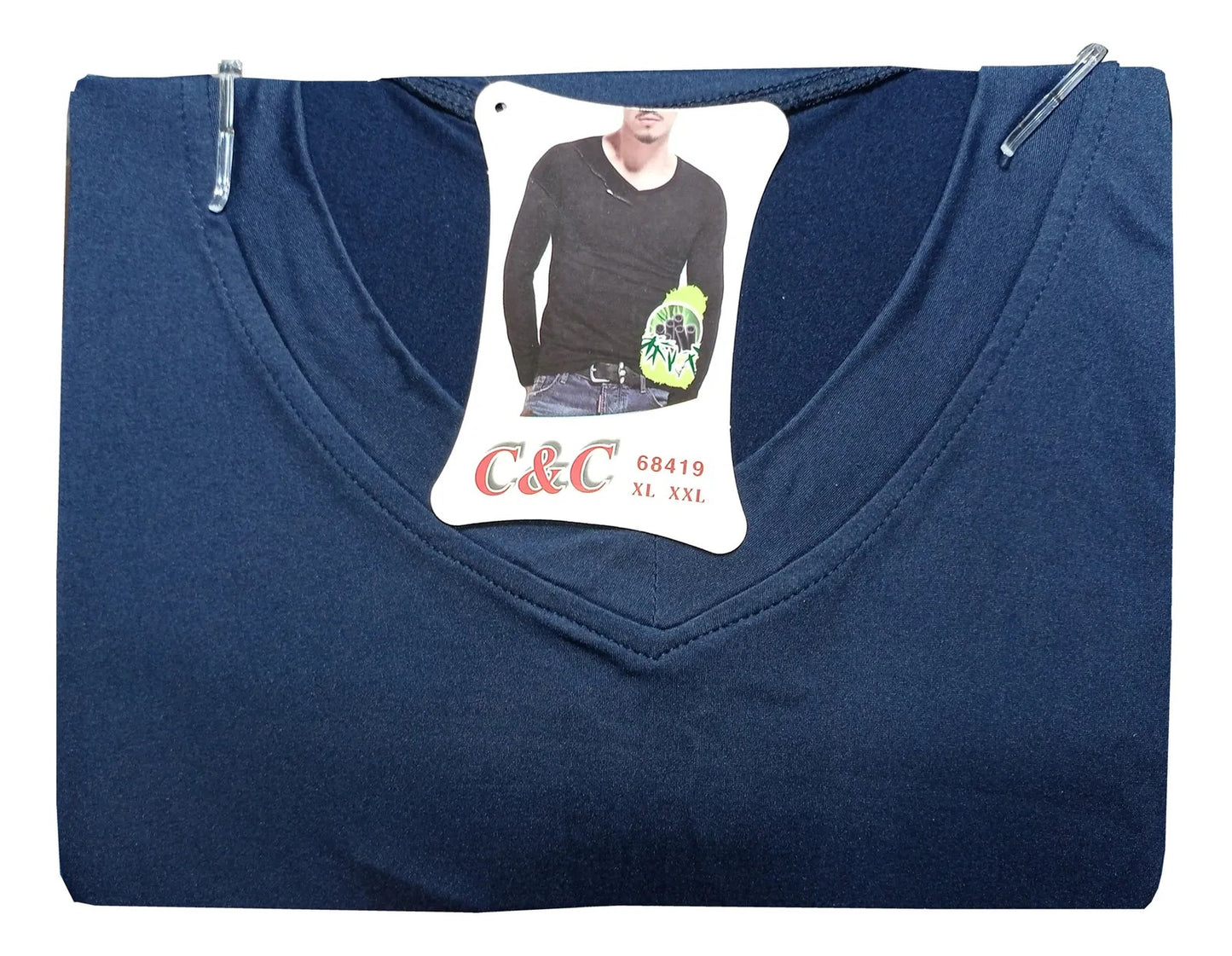 Camiseta Bambú Hombre Manga Larga Cuello V Y Cuello Redondo