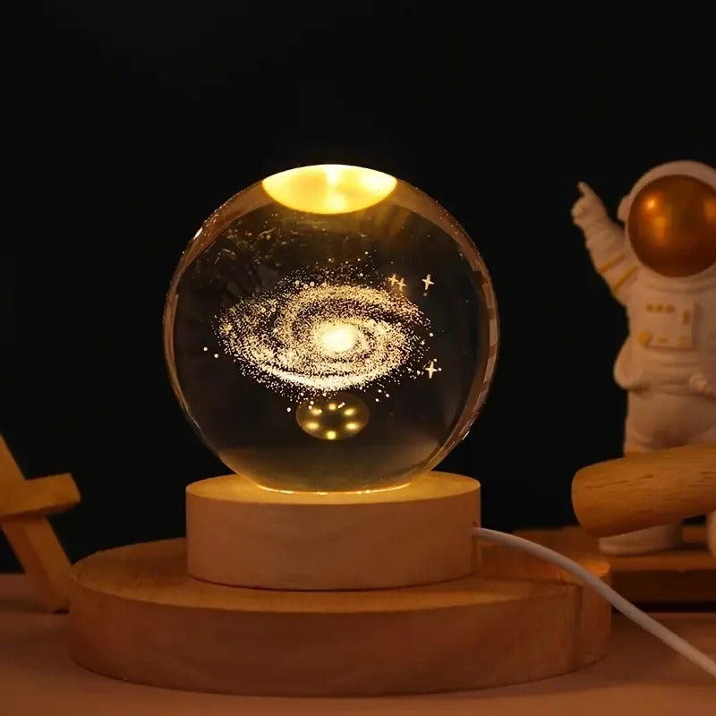Lámpara Nocturna Luz Led 3d Esfera Bola De Cristal