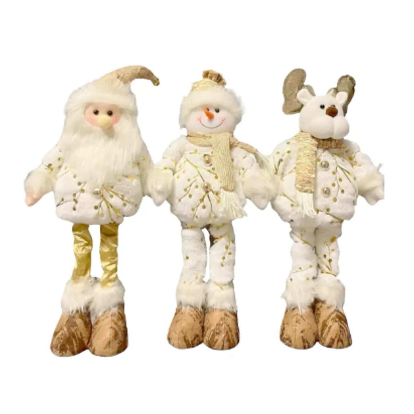 Pack 3 Monos Patas Larga Pascuero Reno Mono Nieve Muñecos Navidad