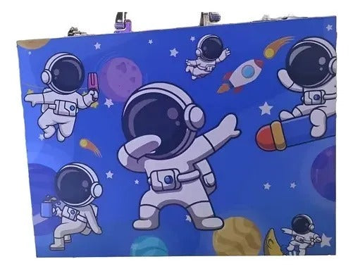 67piezas De Arte Para Niños Y Niñas Set De Dibujo Portátil Unicornio Rosado y Astronauta Azul