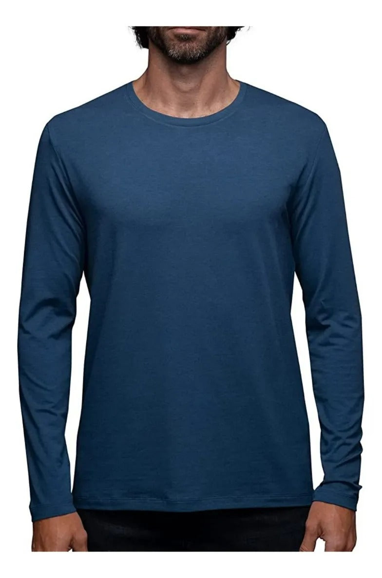 Camiseta Polar Para Hombre Manga Larga Cuello Redondo