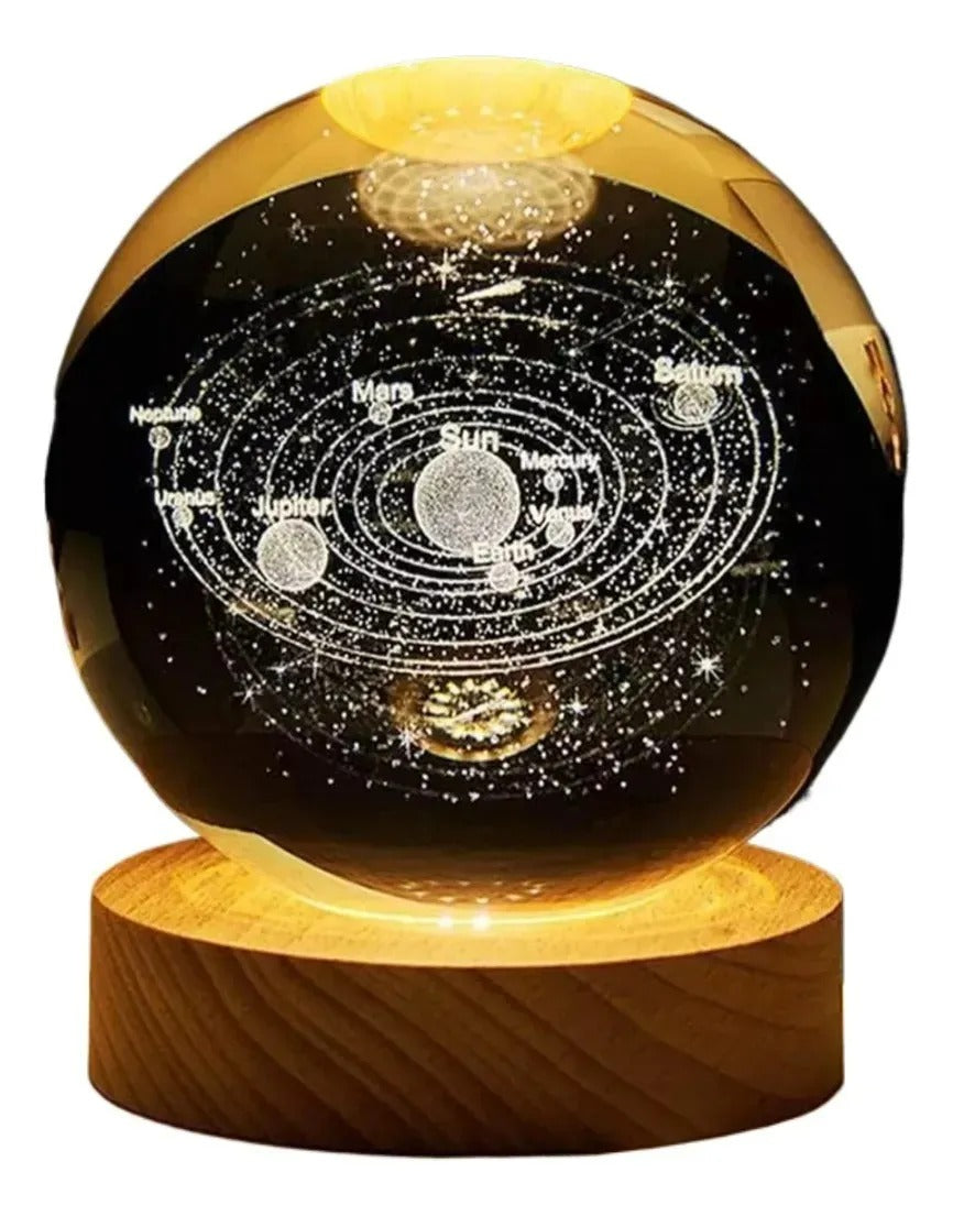 Lámpara Nocturna Luz Led 3d Esfera Bola De Cristal