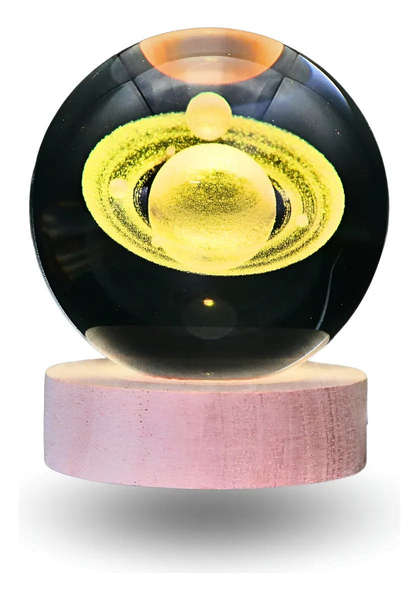 Lámpara De Noche Esfera Bola De Cristal Led RGBb Diseños 3d Muliticolor