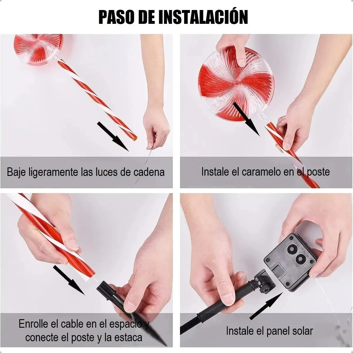 Pack X5 Estacas Solares Luces Navideñas Luces De Navidad Led Multicolores