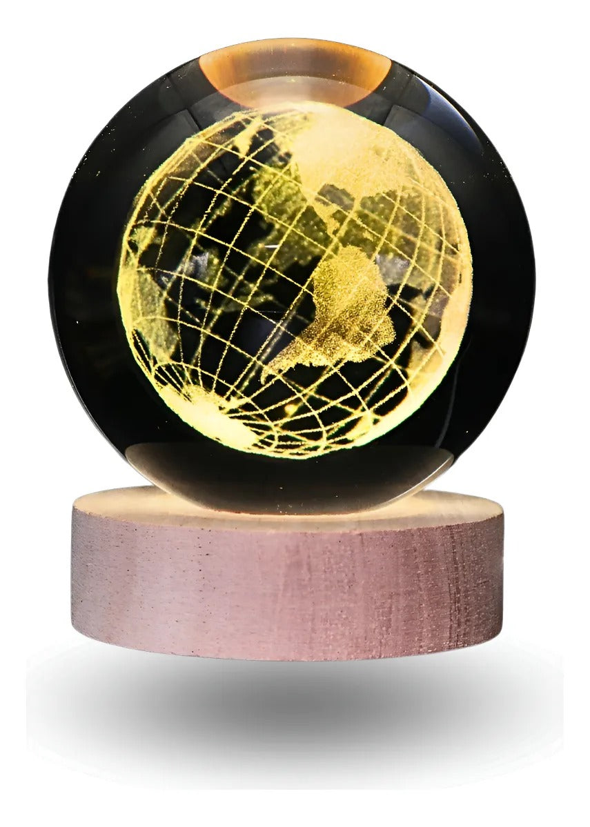 Lámpara De Noche Esfera Bola De Cristal Led RGBb Diseños 3d Muliticolor