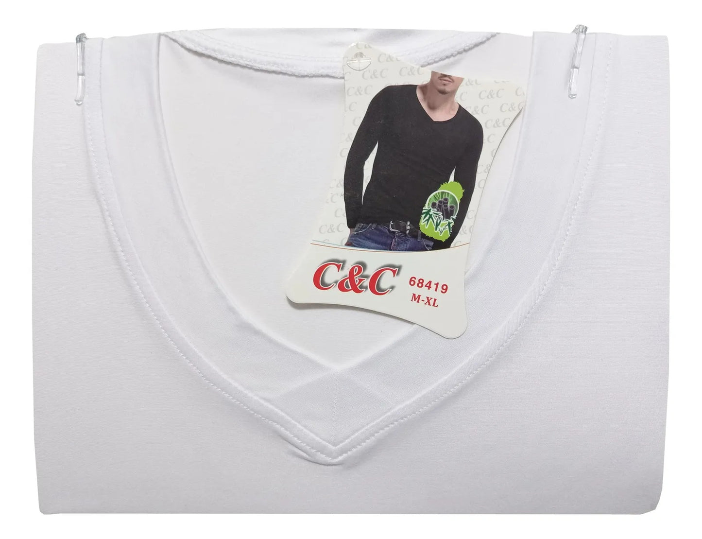Camiseta Bambú Hombre Manga Larga Cuello V Y Cuello Redondo