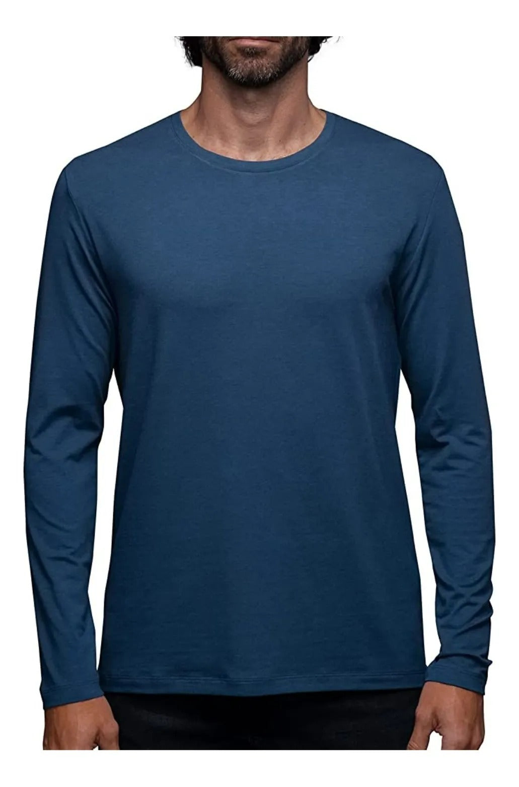 Camiseta Bambú Hombre Manga Larga Cuello V Y Cuello Redondo