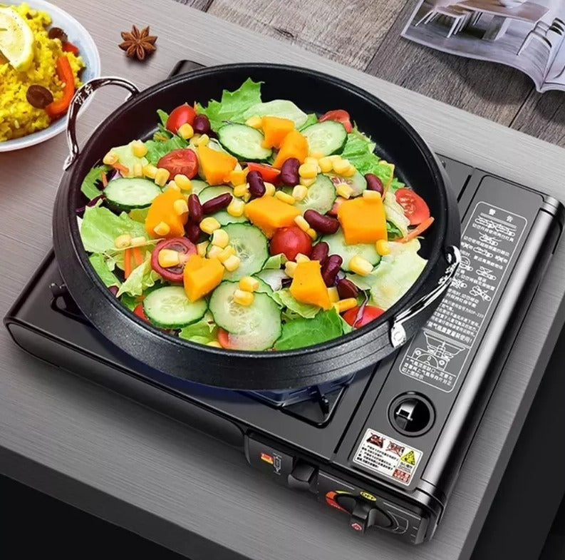 Estufa de camping a gas Aorlis AO-78346 portátil color negro incluye maletín