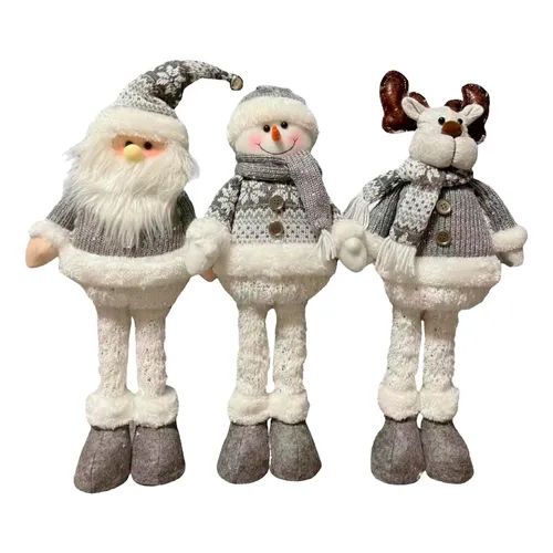 Pack 3 Monos Patas Larga Pascuero Reno Mono Nieve Muñecos Navidad