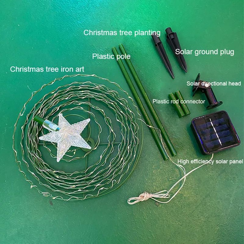 Estaca De Árbol Solar De Navidad En Espiral | C8098