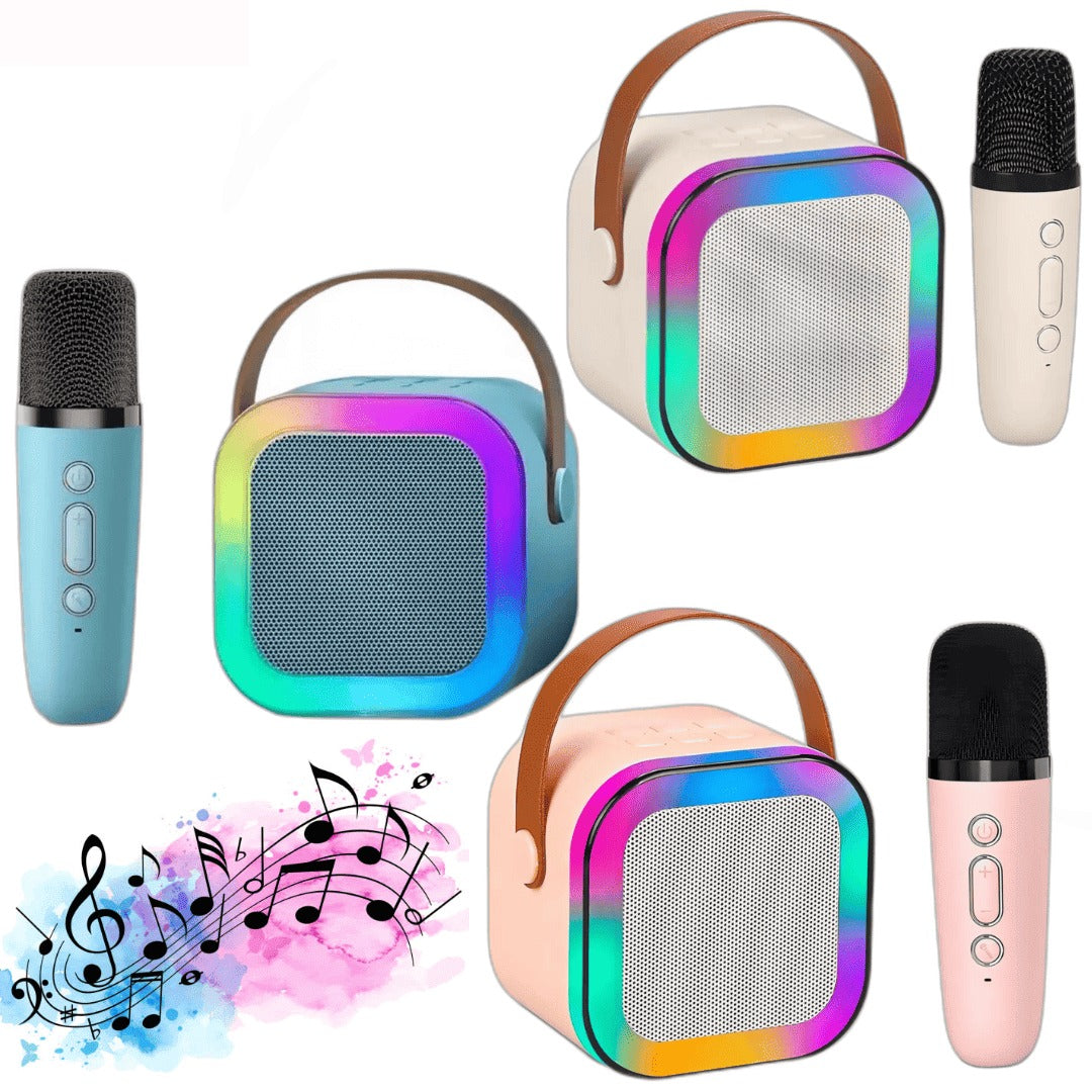 Mini Parlante Con Microfono Efectos De Sonidos Luz Led