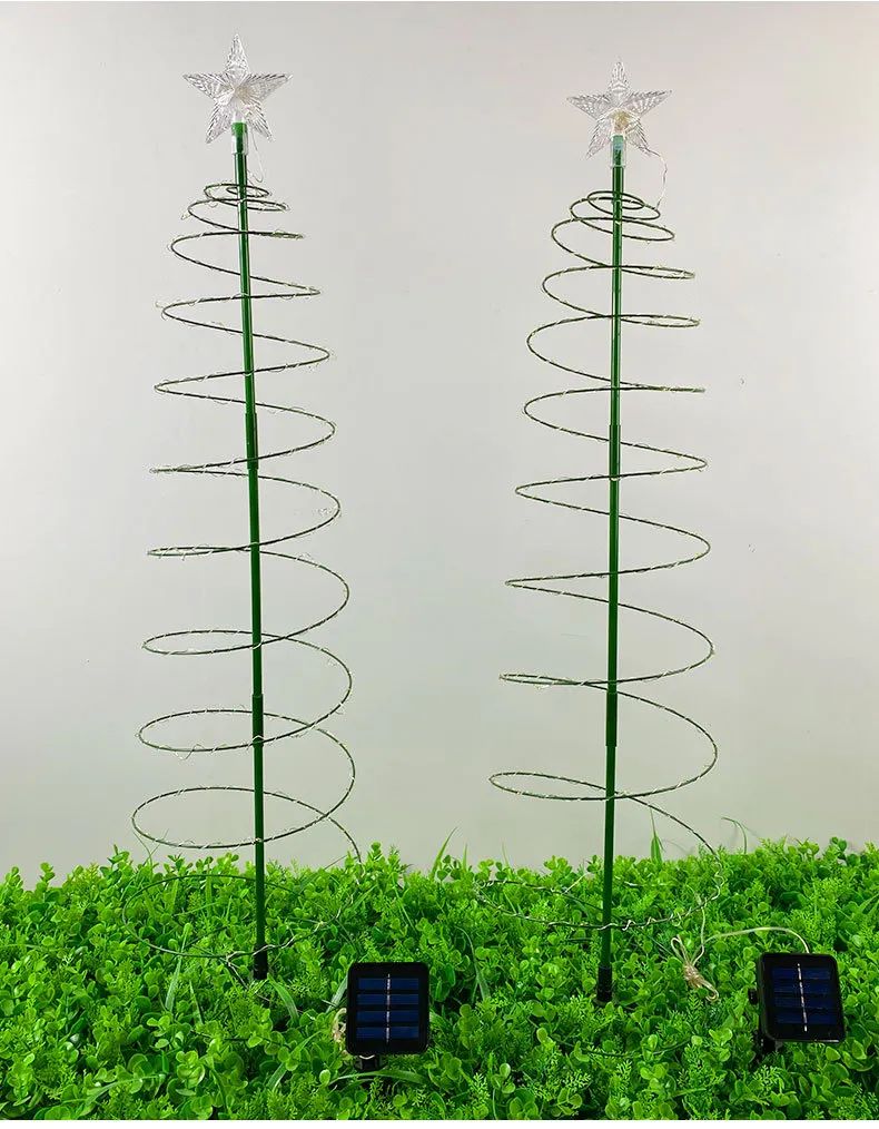 Estaca De Árbol Solar De Navidad En Espiral | C8098