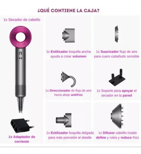 Secador De Pelo Iónico Supersonic 1600w Alta Velocidad Gris Oscuro