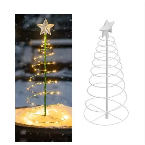 Estaca De Árbol Solar De Navidad En Espiral | C8098