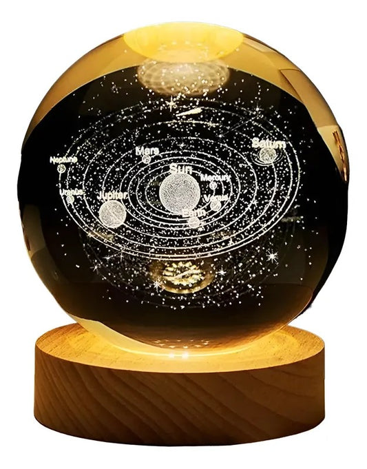 Lámpara De Noche Esfera Bola De Cristal Led RGBb Diseños 3d Muliticolor