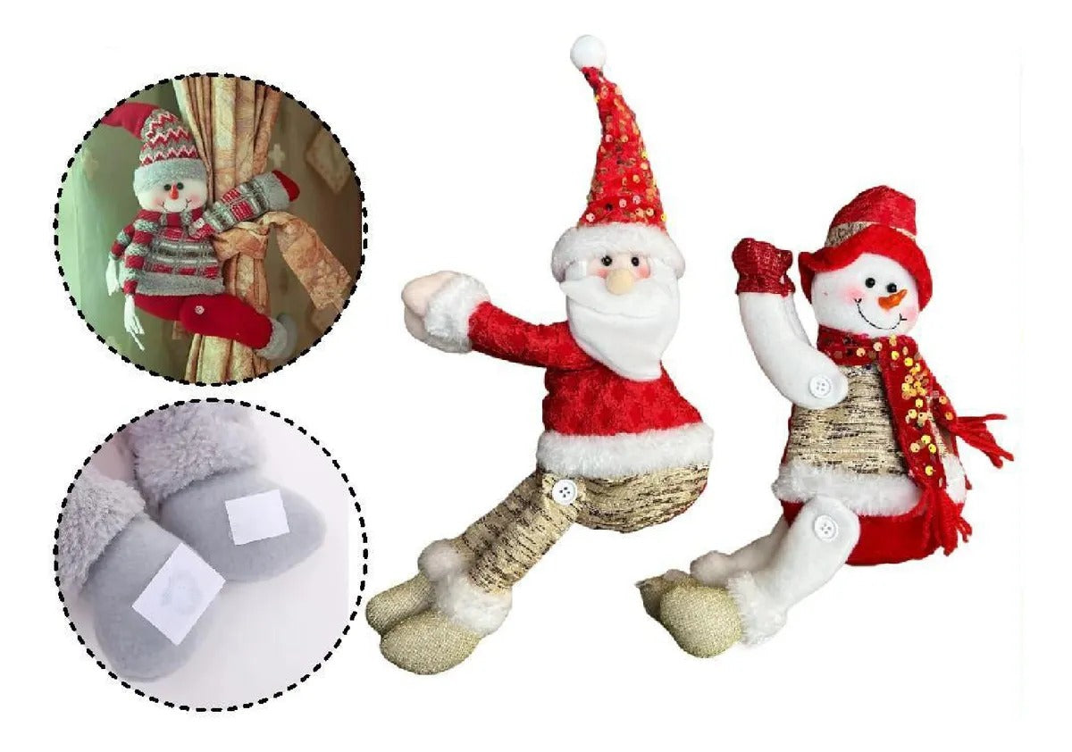 X2 Hebilla De Cortina Toma Cortina Navidad 10x45cms