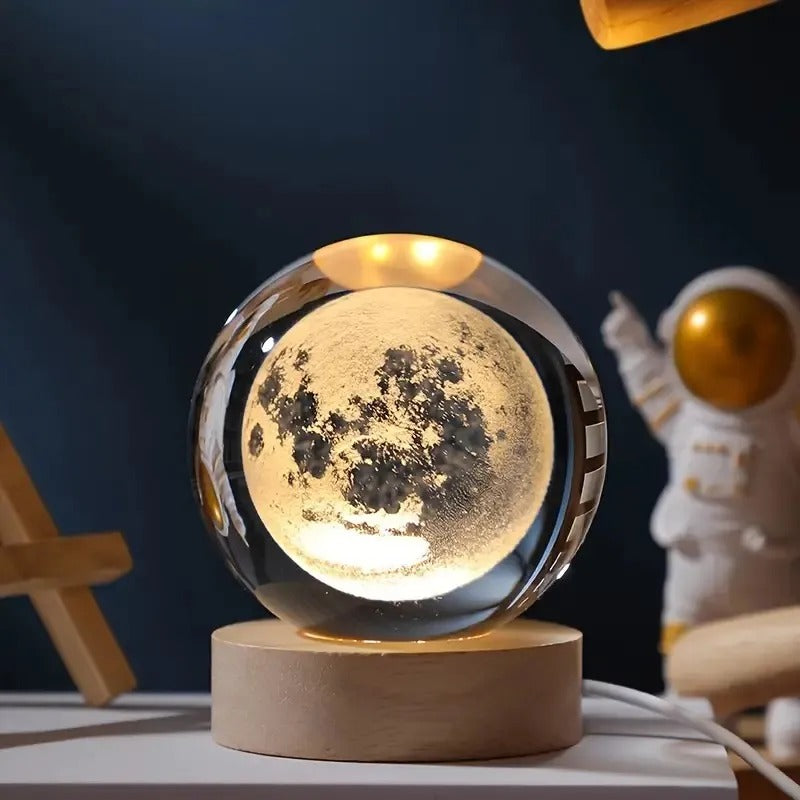 Lámpara Nocturna Luz Led 3d Esfera Bola De Cristal