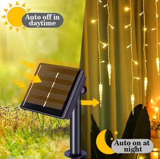 Luces navideñas Cascada Solar 3M En Forma De Hielo