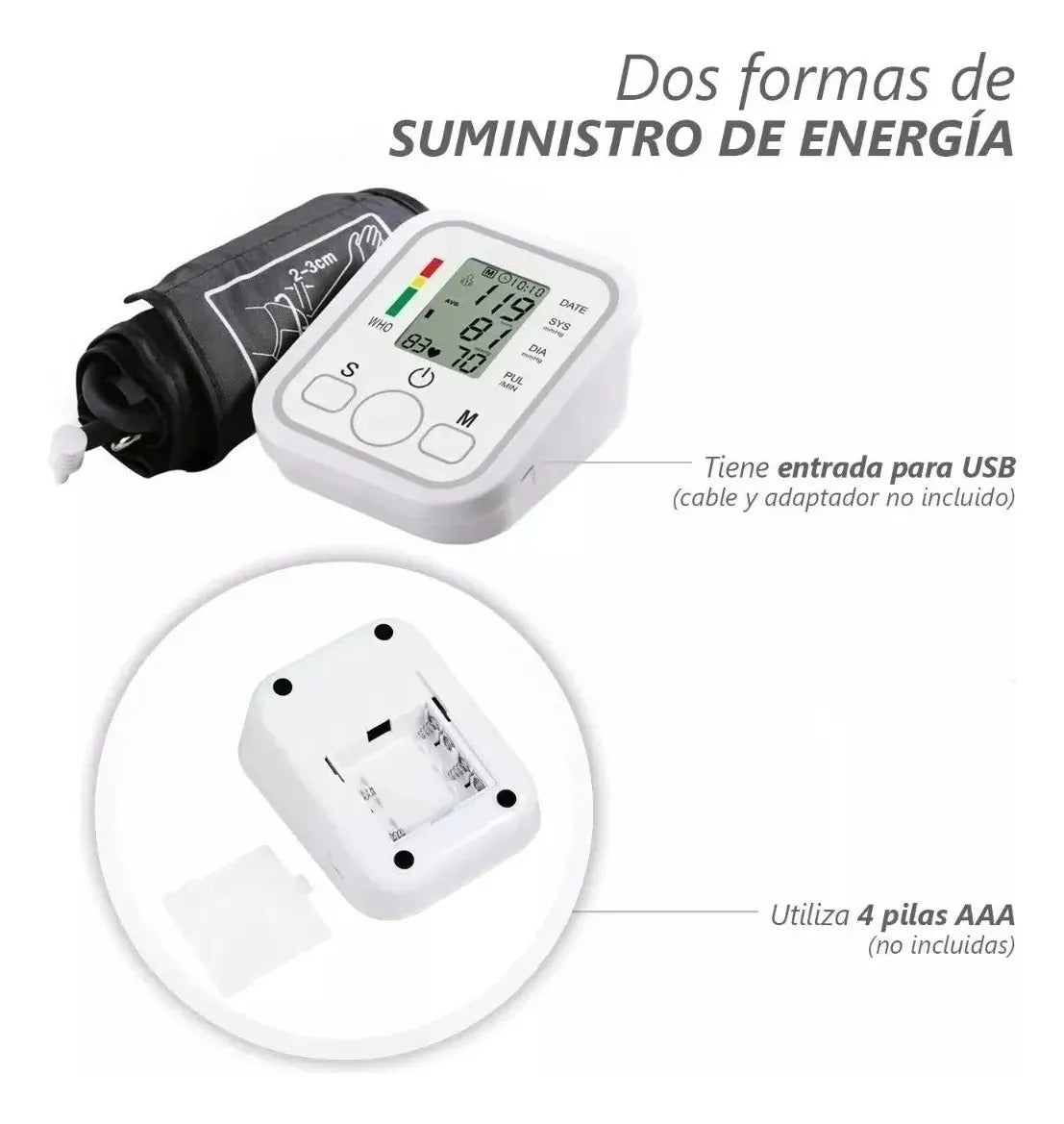 Tensiómetro Monitor Presión Arterial Para Brazo Blanco