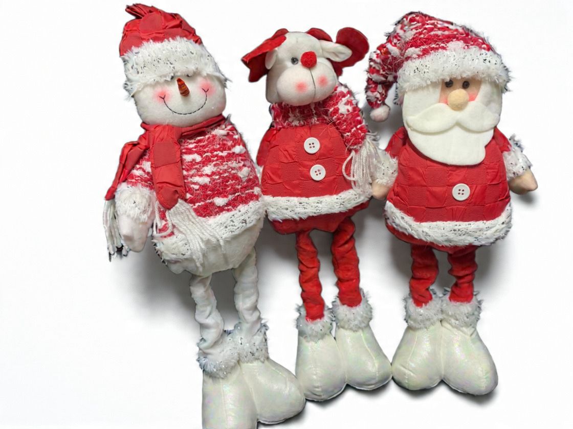 Pack 3 Monos Patas Larga Pascuero Reno Mono Nieve Muñecos Navidad