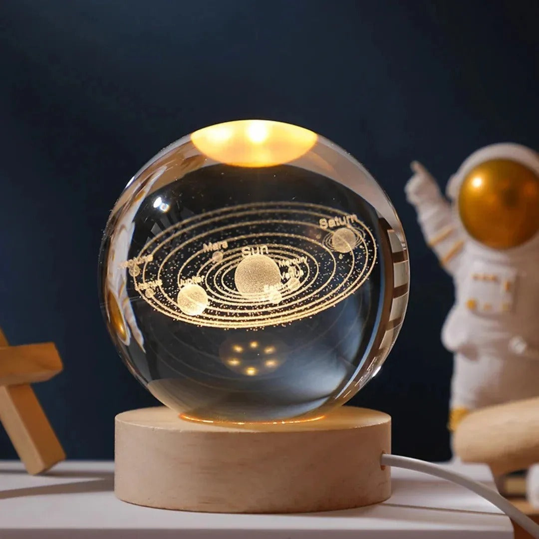 Lámpara De Noche Esfera Bola De Cristal Led RGBb Diseños 3d Muliticolor