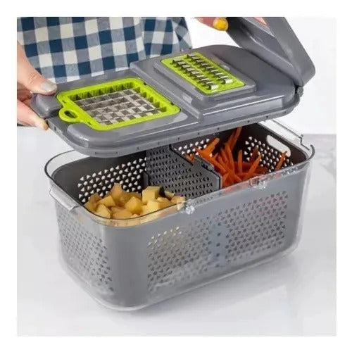 Picador De Verduras Y Frutas Multifuncuinal Set Piezas 22 Verde Lima