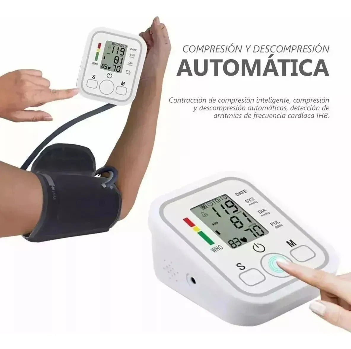 Tensiómetro Monitor Presión Arterial Para Brazo Blanco