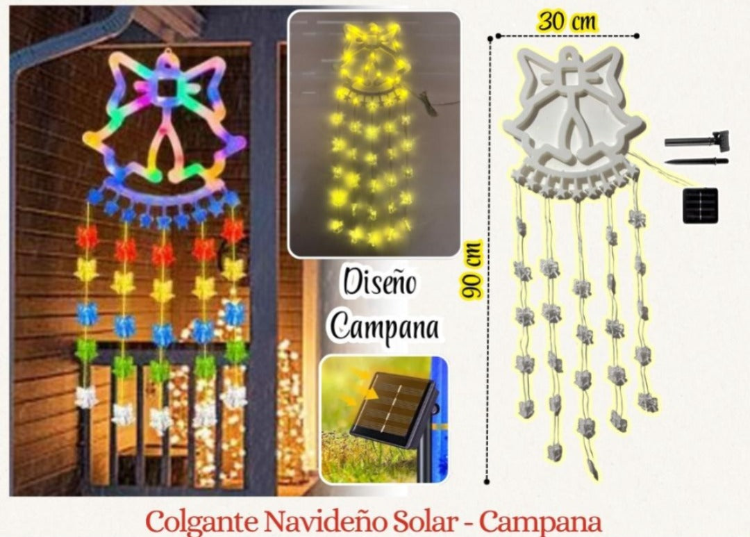 Colgante Navideño Solar Diferentes modelos Árbol, nieve y campana