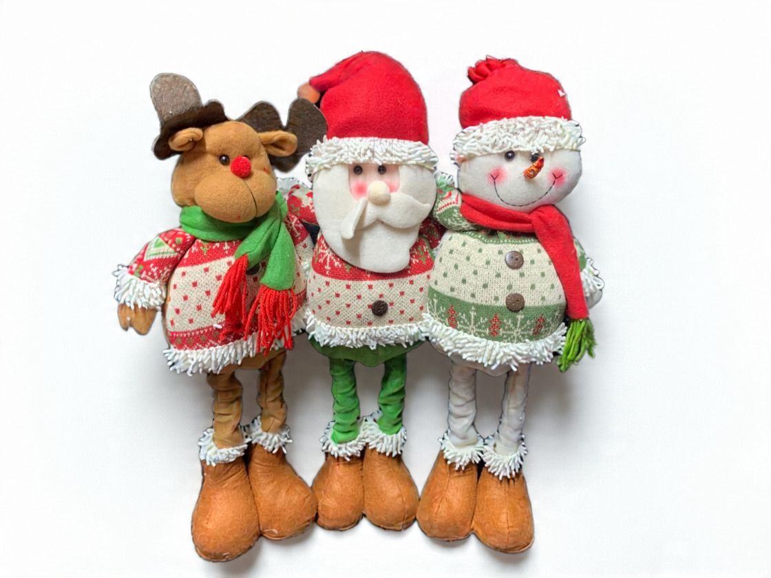 Pack 3 Monos Patas Larga Pascuero Reno Mono Nieve Muñecos Navidad