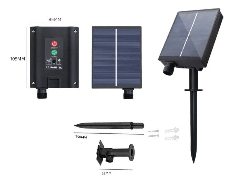 Cascada Malla Cenefa Luces Led Solar 5x0.4mts Navidad