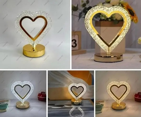 Lámparas Escritorio Led Luz Noche Corazon,  Luna y Estrella Lámparas Decorativa Oro Rosa