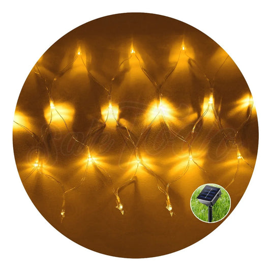 Cascada Malla Cenefa Luces Led Solar 5x0.4mts Navidad