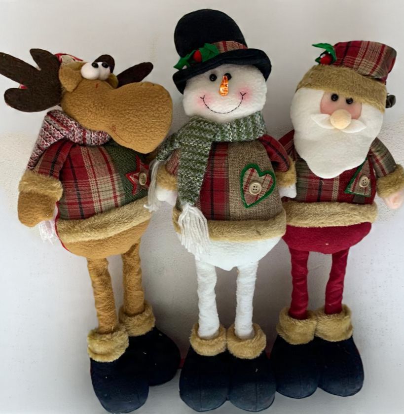 Pack 3 Monos Patas Larga Pascuero Reno Mono Nieve Muñecos Navidad