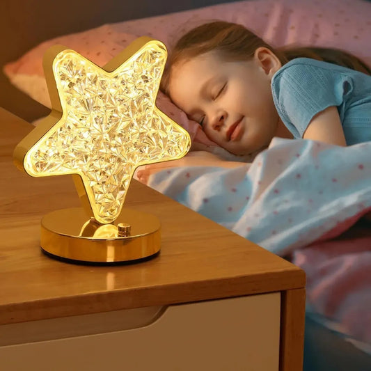 Lámparas Escritorio Led Luz Noche Corazon,  Luna y Estrella Lámparas Decorativa Oro Rosa