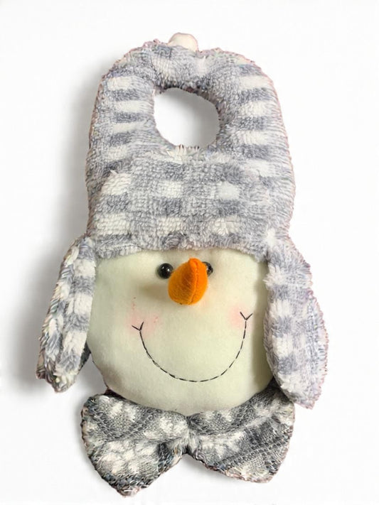 Adorno Colgante De Navideño Pascuero Y Muñeco De Nieve Gris