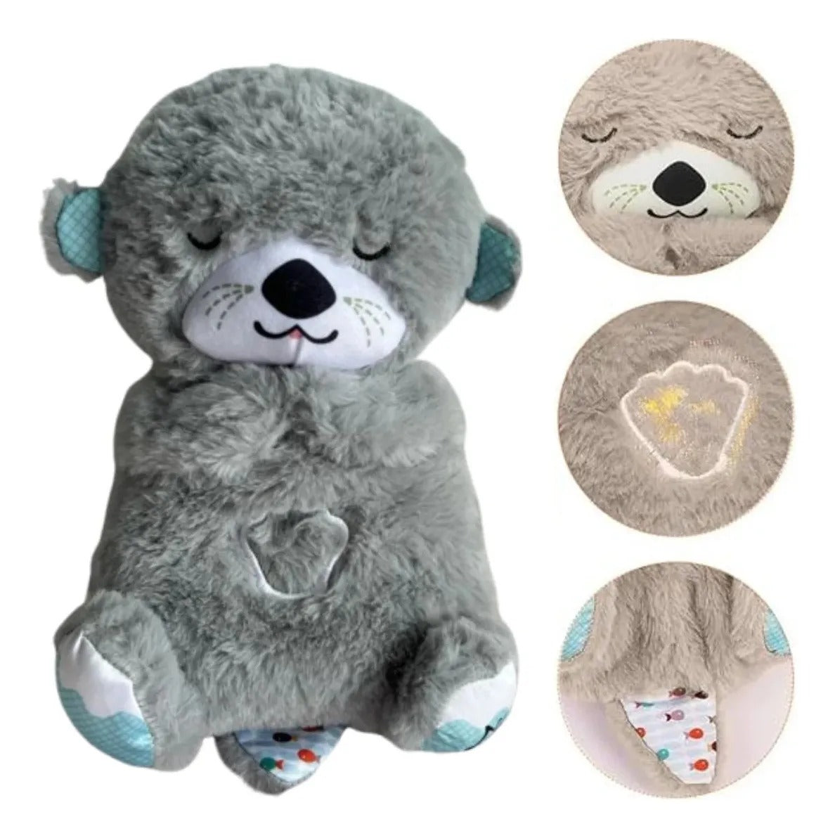 Peluches Nutria Relajante Respira Luz Música Para Apego Bebes