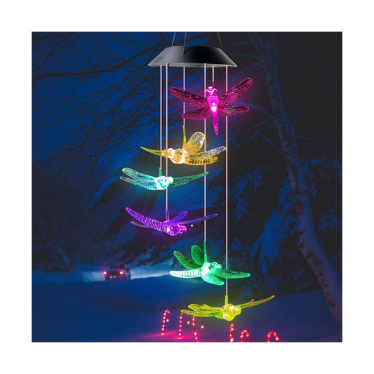 Libélula De Viento Luz Led Solar Colgante Variedad Diseños