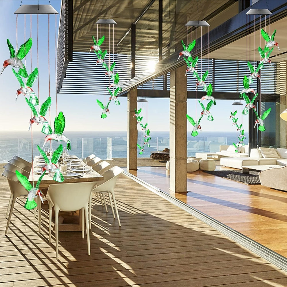 Carillón De Viento Luz Led Solar Colgante Variedad Diseños