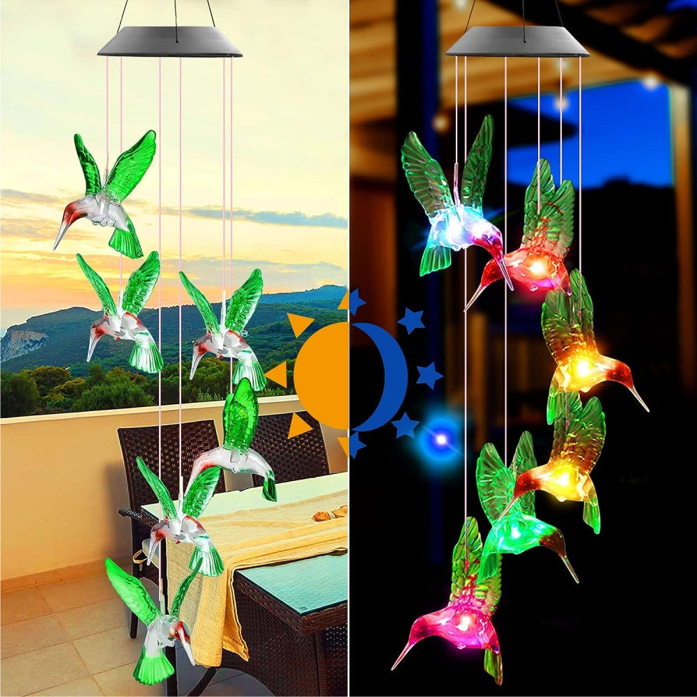 Carillón De Viento Luz Led Solar Colgante Variedad Diseños
