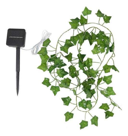 Guirnalda Hojas 4m Hiedra Artificial Led Solar Jardín Navida