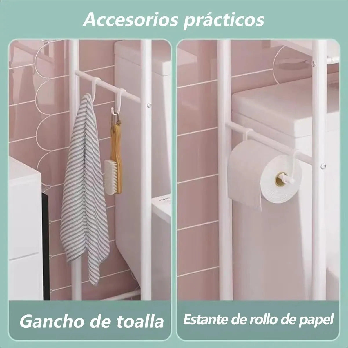 Estante Organizador De Lavadora Baño Metalico Rack 3 Niveles