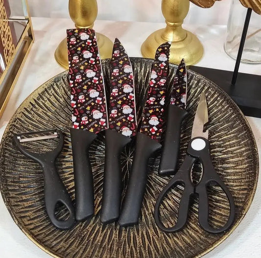 Set de Cuchillos de Cocina Acero Inoxidable 6 Piezas – Cuchillos, Tijeras y Pelapapas