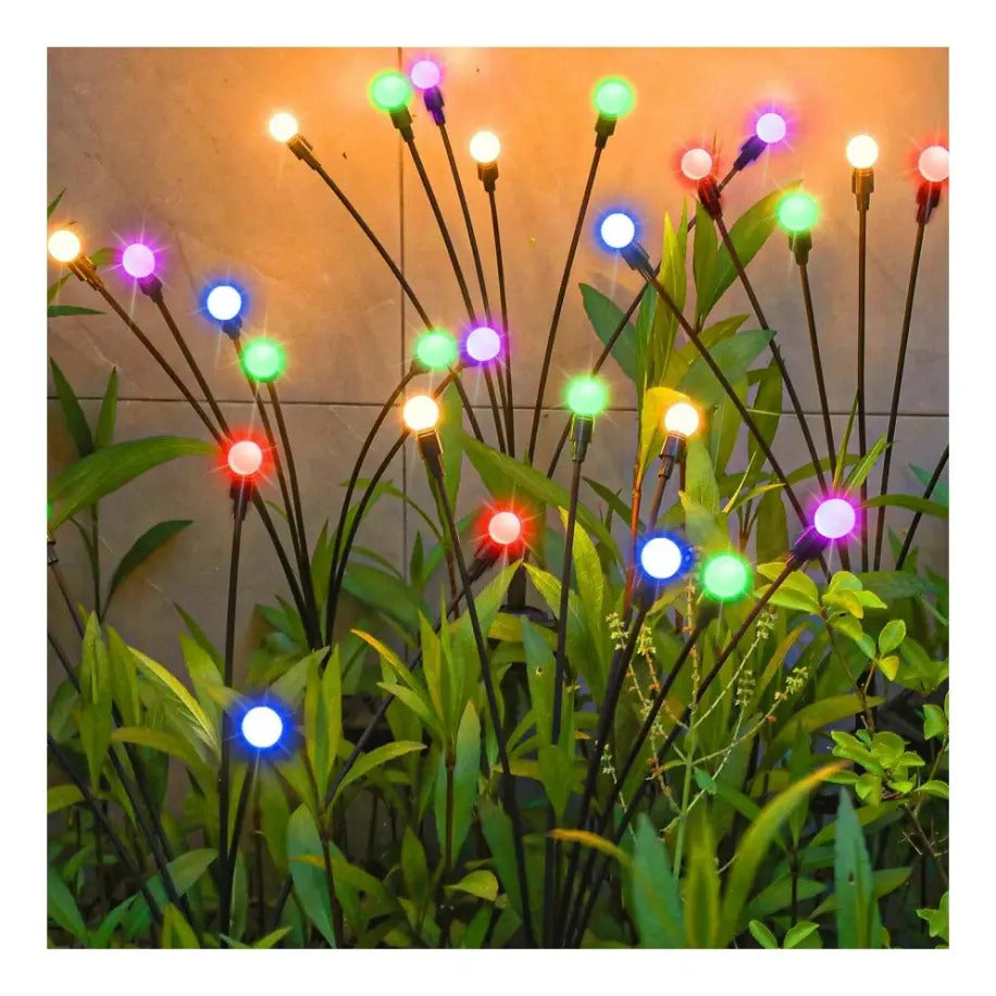 Pack 2 Luces LED Solares Luciérnaga 6 LED – Decoración para Jardín