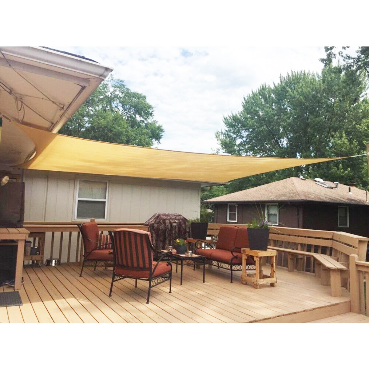 Lona Toldo Sombra 3.5x3.5x3.5 mts Malla HDPE Anti Uv Triangular